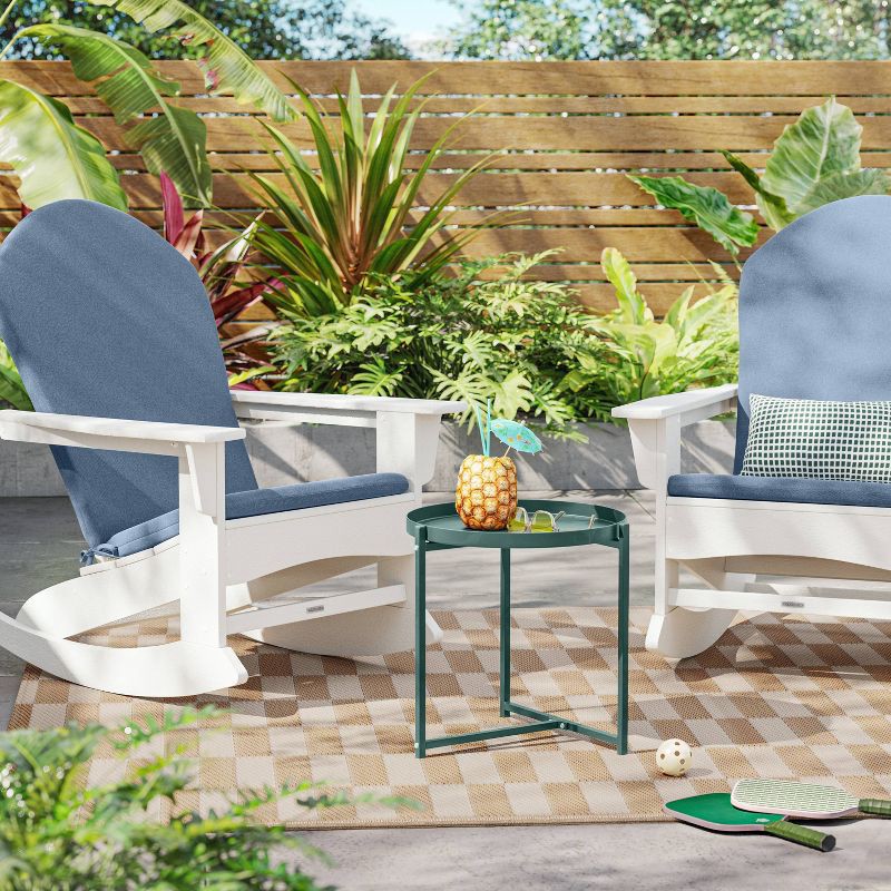 slide 3 of 5, Steel Square Tray Top Outdoor Portable Side Table Green - Room Essentials™, 1 ct