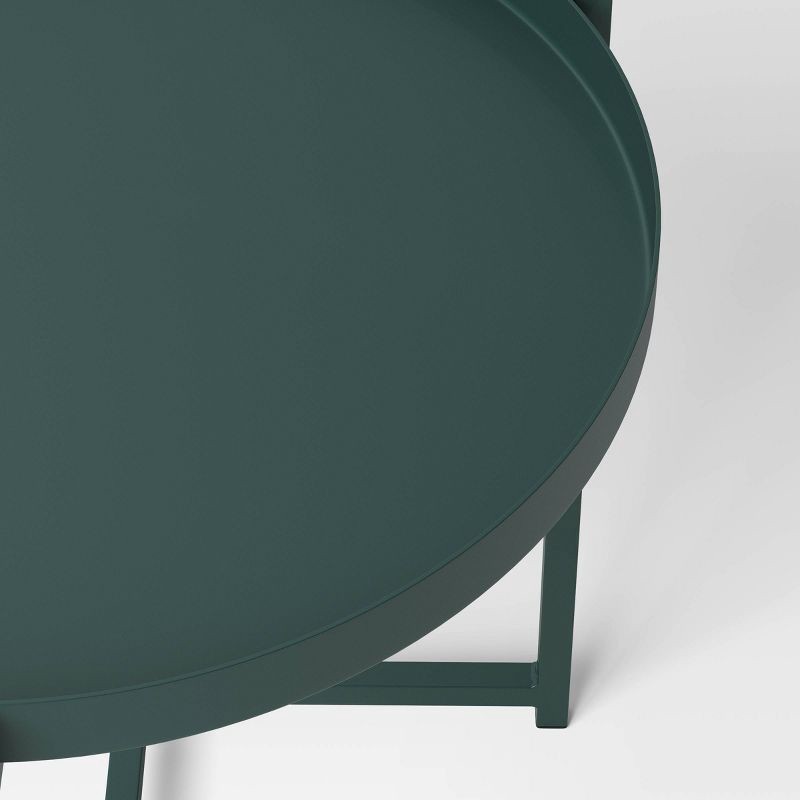 slide 5 of 5, Steel Square Tray Top Outdoor Portable Side Table Green - Room Essentials™, 1 ct