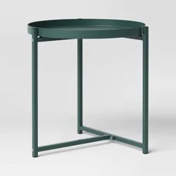 Steel Square Tray Top Outdoor Portable Side Table Green - Room Essentials™