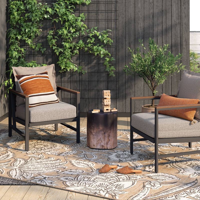 slide 2 of 3, Irregular Ombre Wooden Stump Outdoor Patio Accent Table Natural - Threshold™, 1 ct