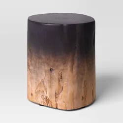 Irregular Ombre Wooden Stump Outdoor Patio Accent Table Natural - Threshold™