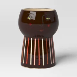 Family Ceramic Indoor Outdoor Planter Pot Dark Brown/Multicolor 4.33"x4.33" - Threshold™