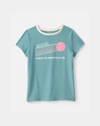 Carters Girls 'Miami Sports Club' Graphic Tee - Blue Teal L
