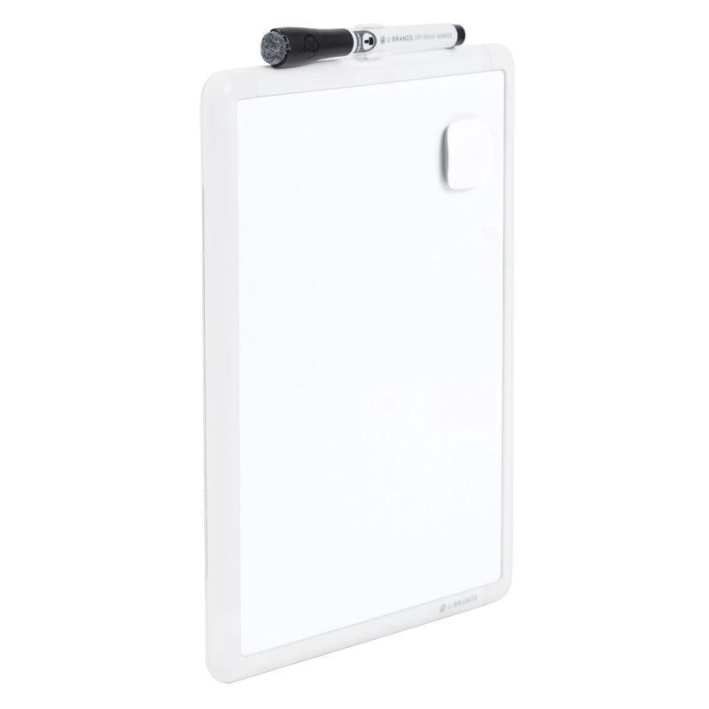 slide 3 of 5, U Brands Contempo Magnetic Dry Erase Board, 8.5"X11", White Modern Frame, Includes Magnet and Marker, 1 ct