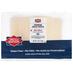 Dietz & Watson Deli Sliced Premium Swiss Cheese 12 oz