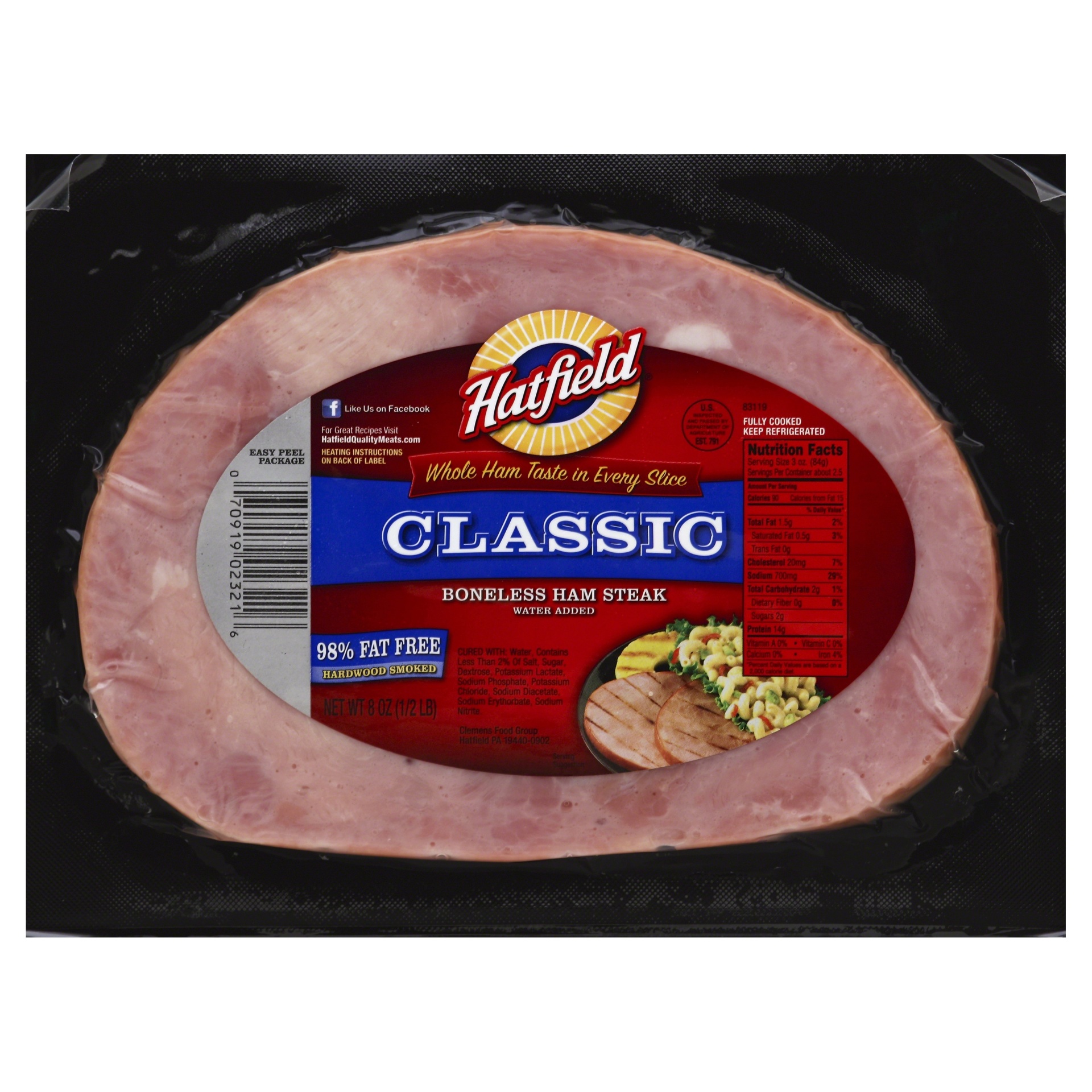 slide 1 of 1, Hatfield Boneless Ham Steak Classic, 8 oz