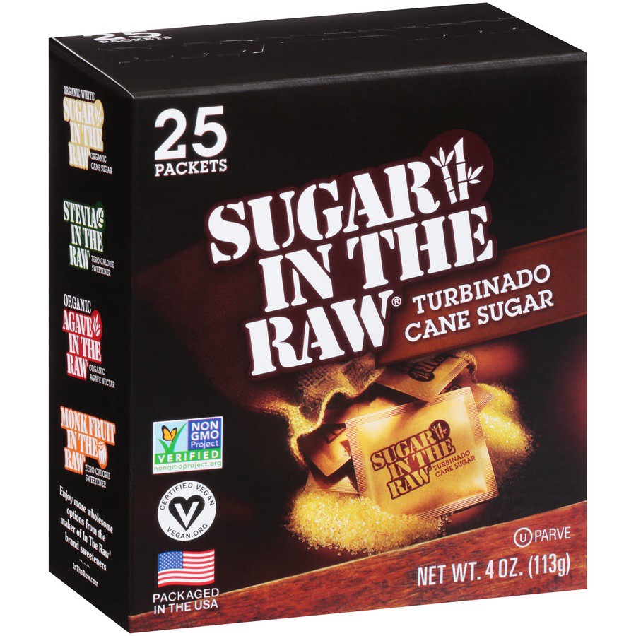 slide 5 of 8, Sugar in the Raw Turbinado Cane Sugar, Packets, 25 ct