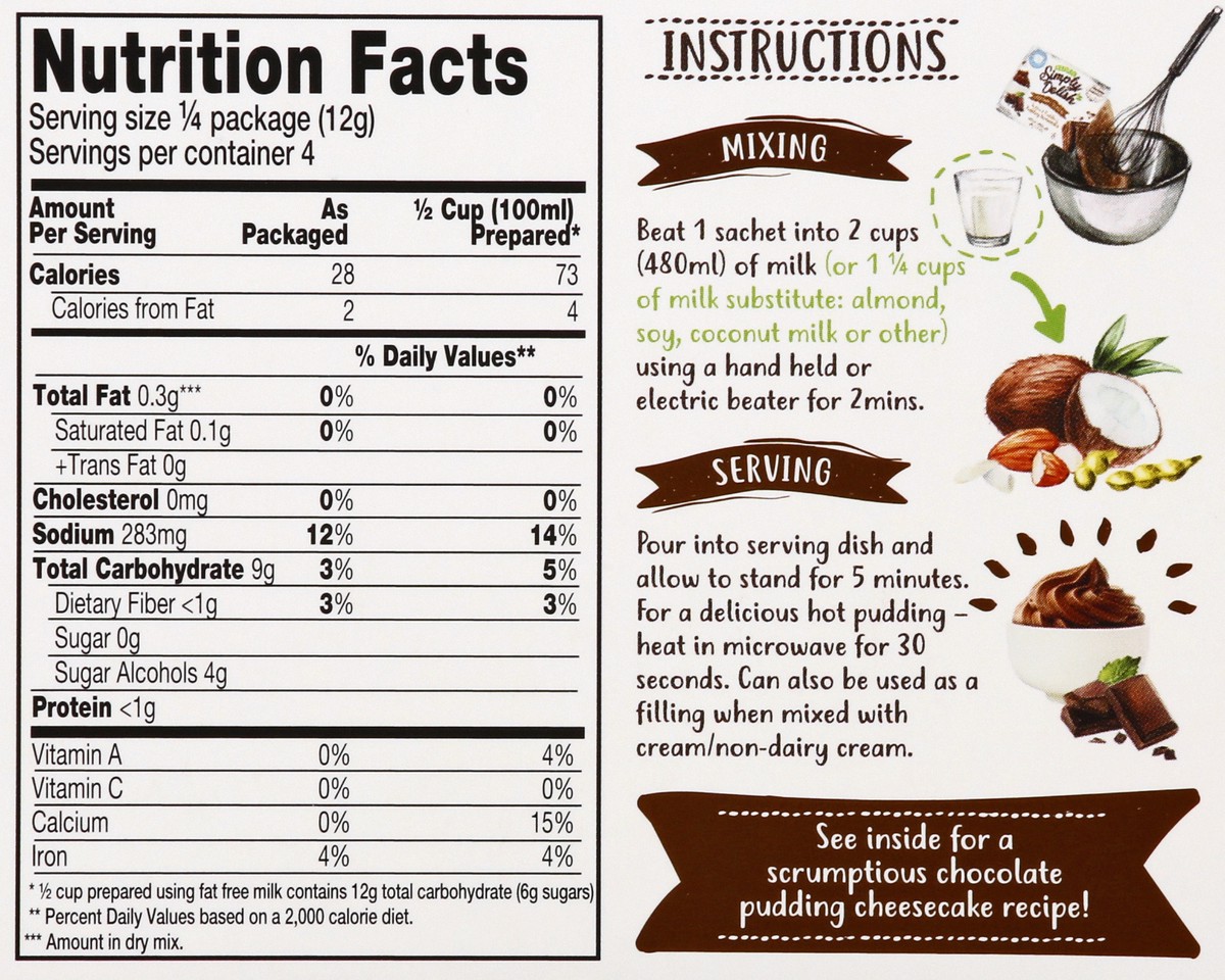 slide 6 of 9, Simply Delish Natural Chocolate Instant Pudding 48 gr, 48 g