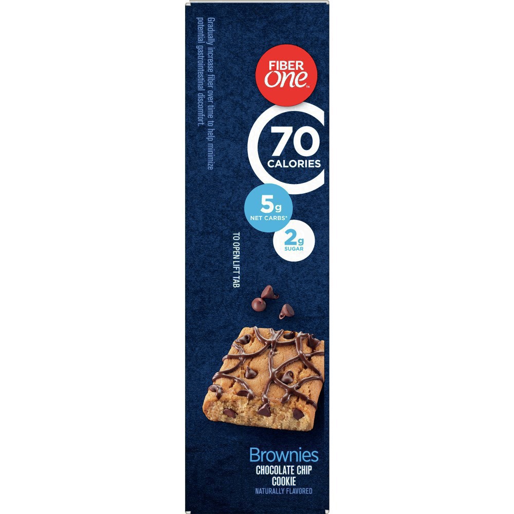 slide 30 of 89, Fiber One 70 Calorie Brownies, Chocolate Chip Cookie, Snack Bars, 6 ct, 6 ct