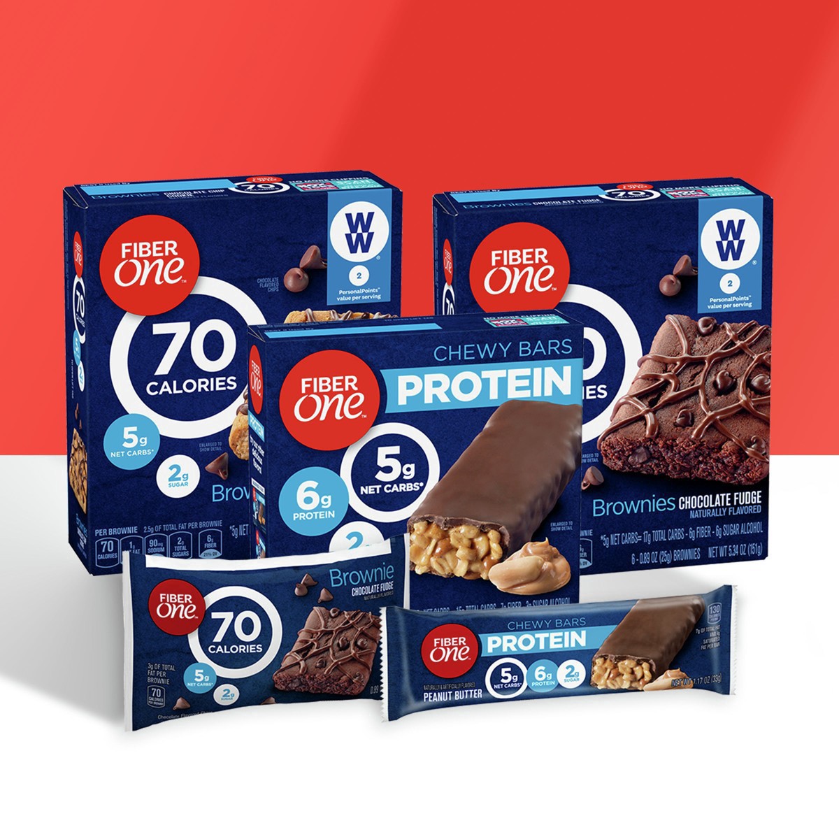 slide 9 of 89, Fiber One 70 Calorie Brownies, Chocolate Chip Cookie, Snack Bars, 6 ct, 6 ct