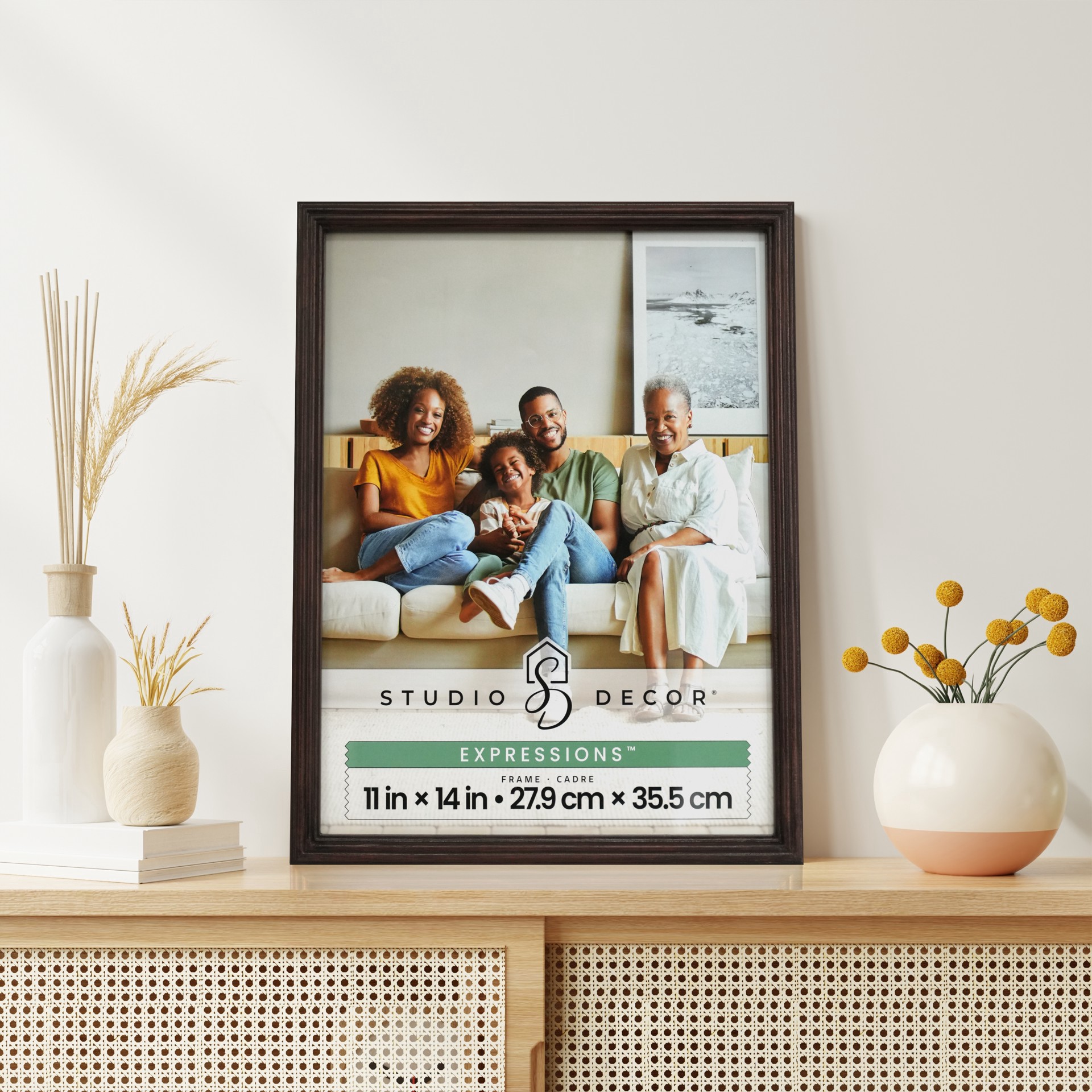 slide 2 of 4, Expressions Narrow Wood Frame By Studio Decor, 11 in x 14 in