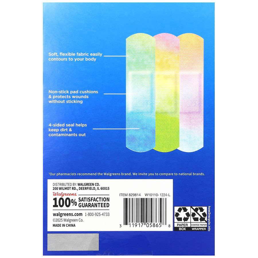 slide 3 of 5, Walgreens Flexible Fabric Decorated Bandages Assorted, 102 ct