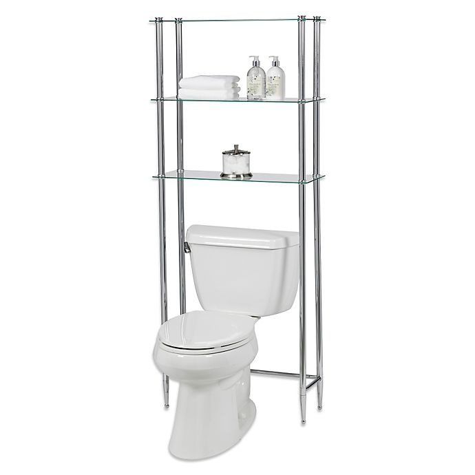 slide 1 of 1, Creative Bath L'Etagere 3-Shelf Glass Over the Toilet Space Saver, 1 ct