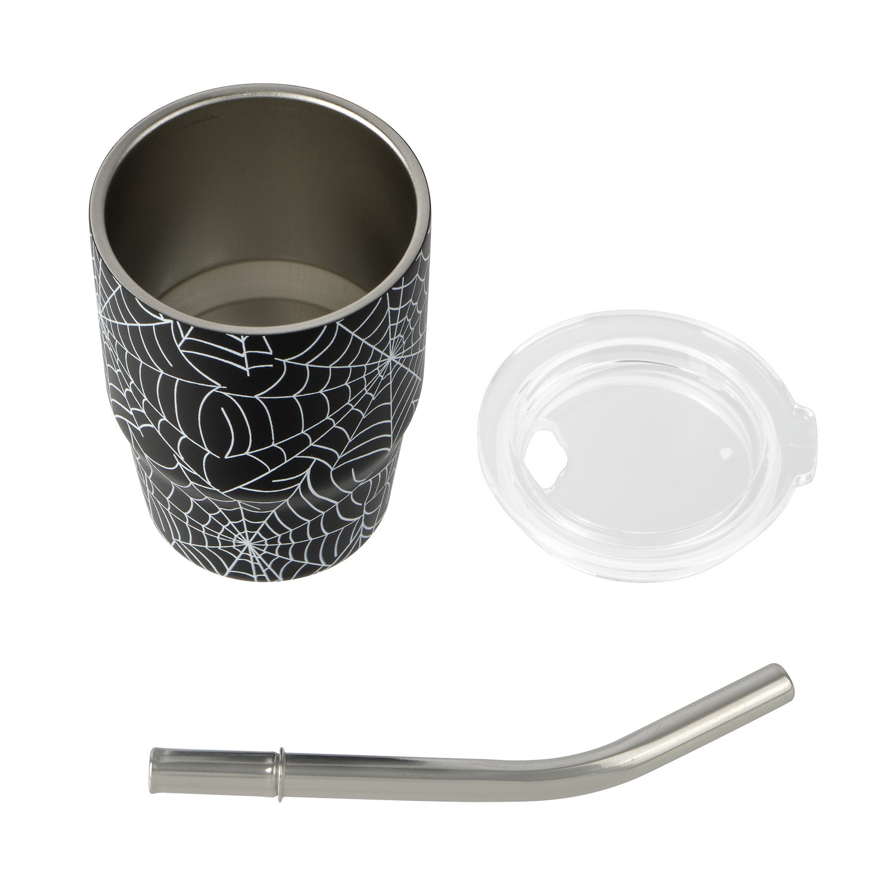 slide 2 of 2, 3oz. Black Spiderwebs Mini Stainless Steel Insulated Tumbler By Ashland, 3 oz
