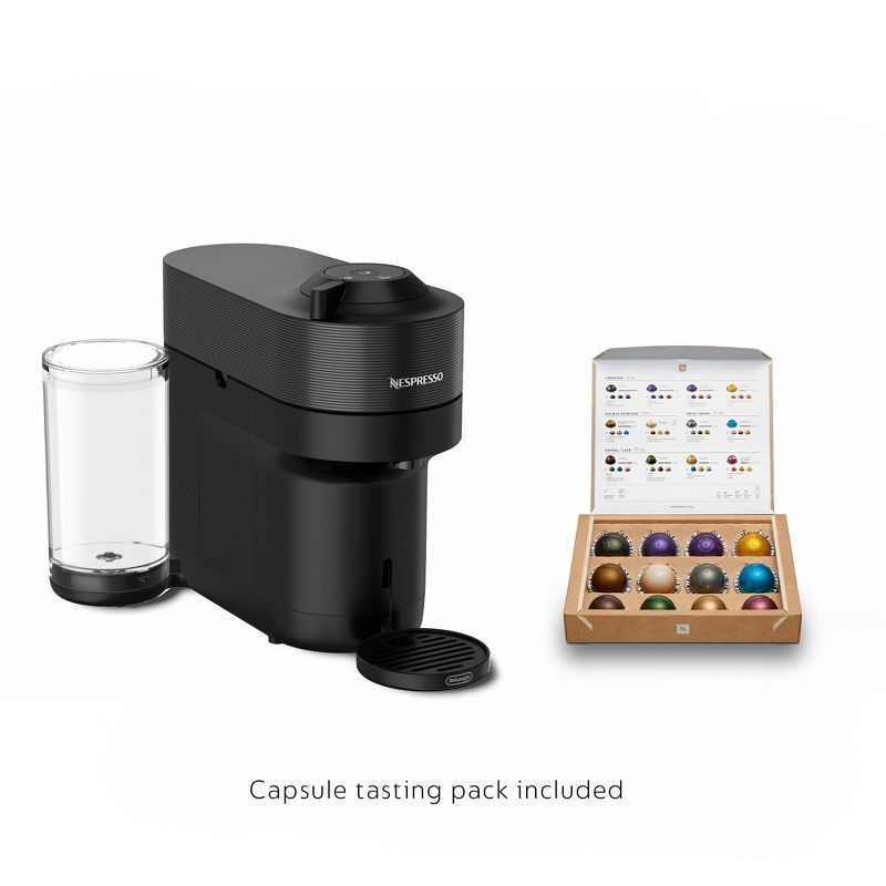 slide 5 of 12, Nespresso Vertuo Pop+ Coffee Machine with Aeroccino Frother by De'Longhi Liquorice Black: Milk Frother, Capsule System, 1 ct