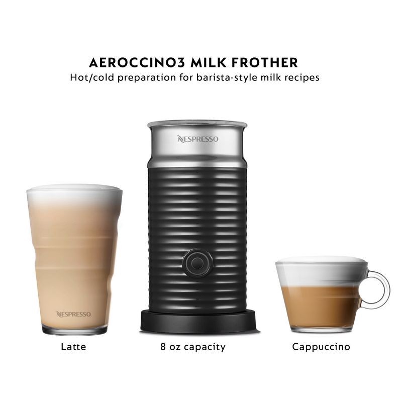 slide 6 of 12, Nespresso Vertuo Pop+ Coffee Machine with Aeroccino Frother by De'Longhi Liquorice Black: Milk Frother, Capsule System, 1 ct