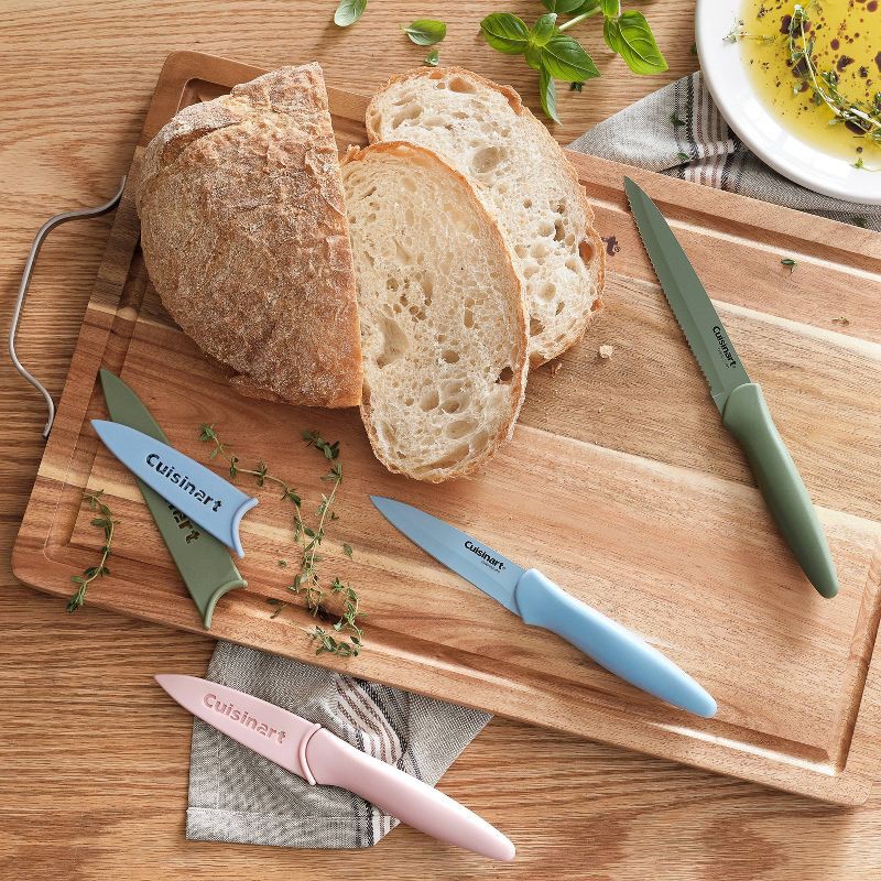 slide 6 of 6, Cuisinart Advantage 6pc Nonstick Utility & Paring Knife Set with Blade Guards Blue: Stainless Steel, Hand Wash, Lifetime Warranty, 6 ct