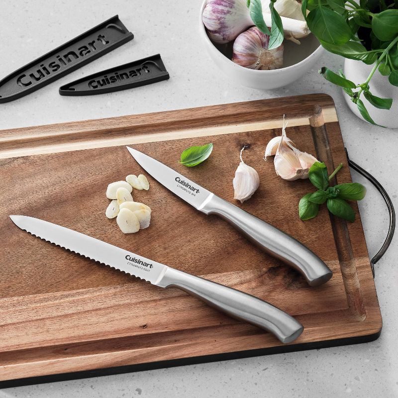 slide 2 of 5, Cuisinart Classic 4pc Stainless Steel Utility Paring Knife Set with Blade Guards Silver: High Carbon Forged Kitchen Knives, 4 ct