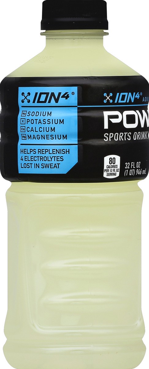 slide 4 of 4, POWERADE Lemonade, ION4 Electrolyte Enhanced Fruit Flavored Sports Drink w/ Vitamins B3, B6, and B12, Replenish Sodium, Calcium, Potassium, Magnesium- 32 fl oz, 32 fl oz