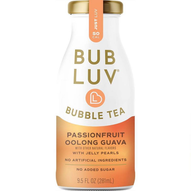 slide 1 of 4, BUBLUV Bubble Tea Passionfruit Oolong Guava with Jelly Pearls - 9.5 fl oz Bottle, 9.5 fl oz