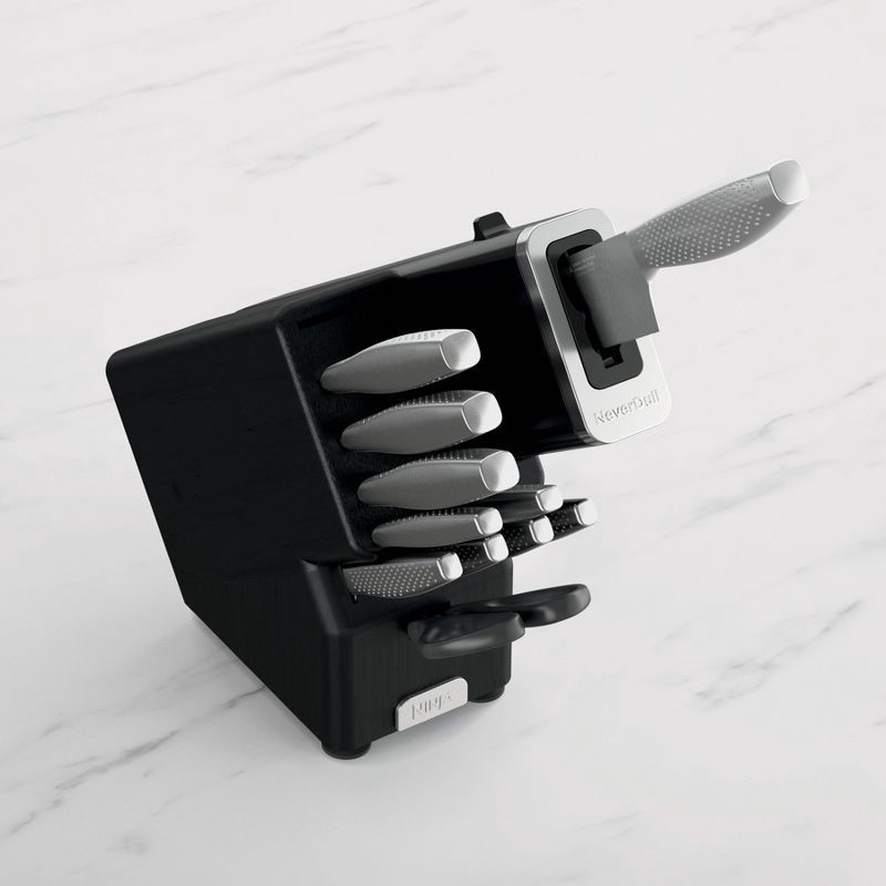slide 5 of 11, Ninja NeverDull Essential 13pc Stainless Steel Knife System, Built in Sharpener, Shears, and Chef, Bread, Santoku, Utility, Paring, and Steak Knives, 13 ct