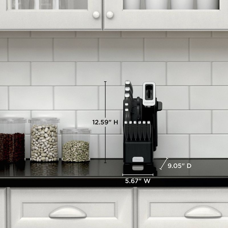 slide 6 of 11, Ninja NeverDull Essential 13pc Stainless Steel Knife System, Built in Sharpener, Shears, and Chef, Bread, Santoku, Utility, Paring, and Steak Knives, 13 ct