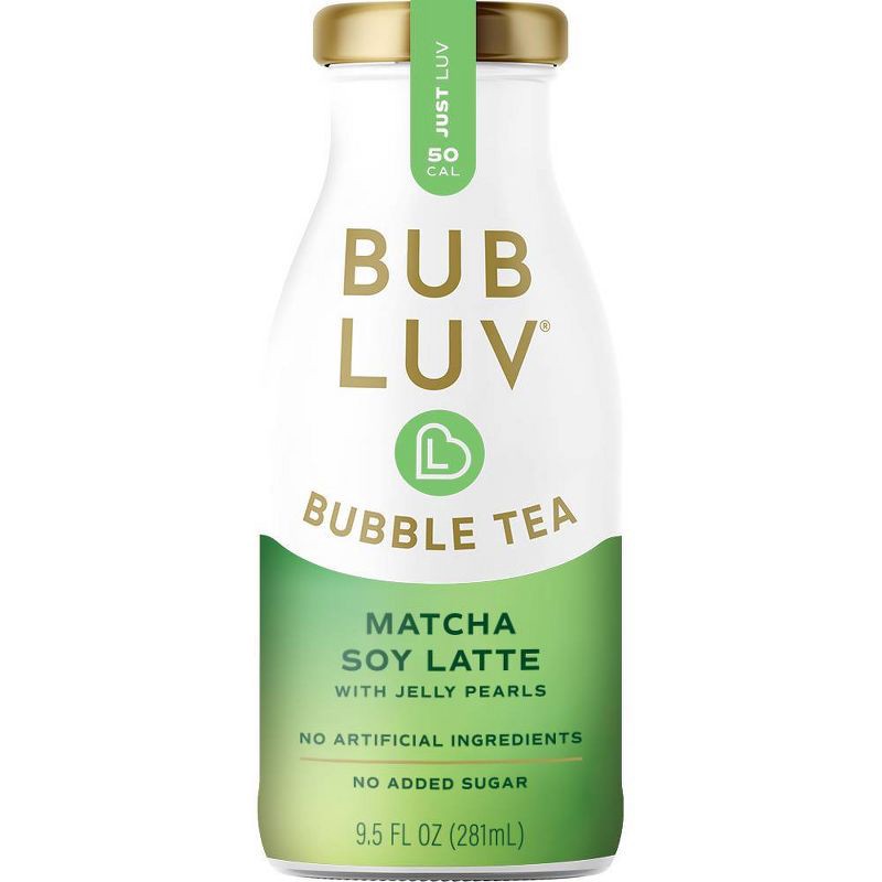 slide 1 of 4, BUBLUV Bubble Tea Matcha Soy Latte with Jelly Pearls - 9.5 fl oz Bottle, 9.5 fl oz