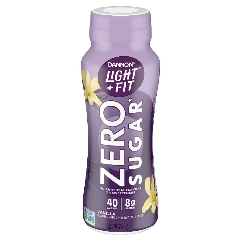 slide 2 of 7, Light + Fit Zero Sugar Vanilla Yogurt Drink - 7 fl oz, 7 fl oz