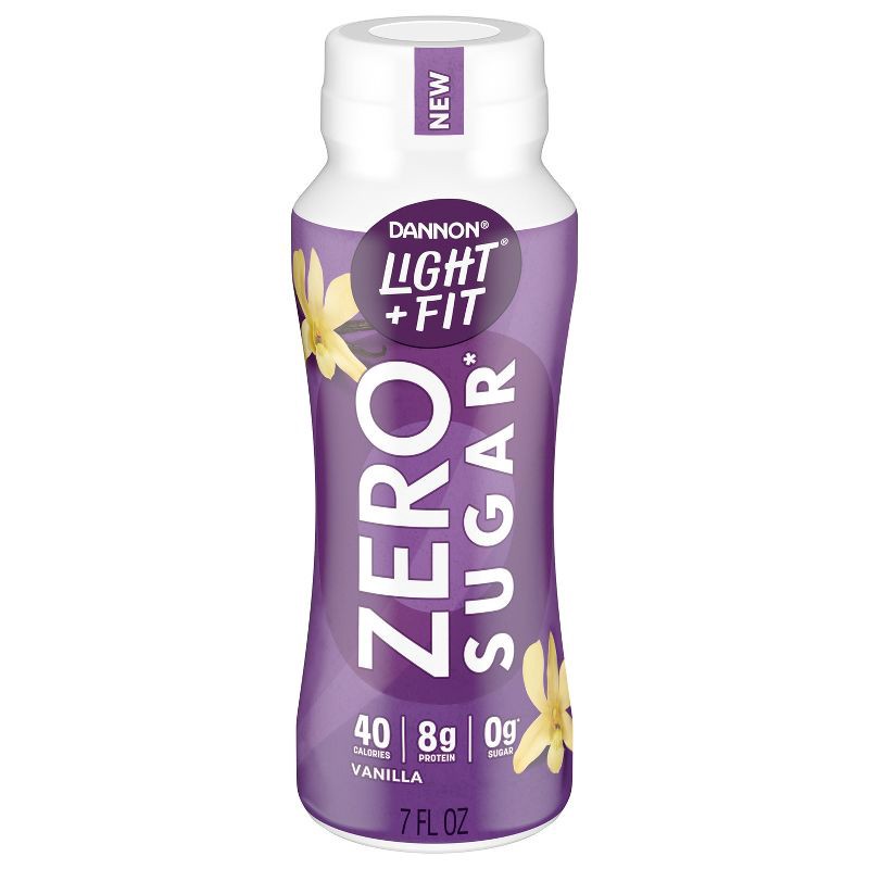 slide 1 of 7, Light + Fit Zero Sugar Vanilla Yogurt Drink - 7 fl oz, 7 fl oz