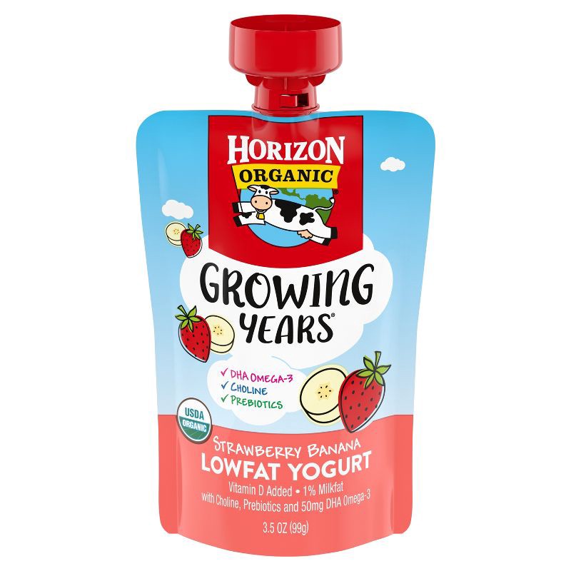 slide 7 of 8, Horizon Growing Years Strawberry Banana Kids' Lowfat Yogurt - 14oz/4ct, 4 ct; 14 oz