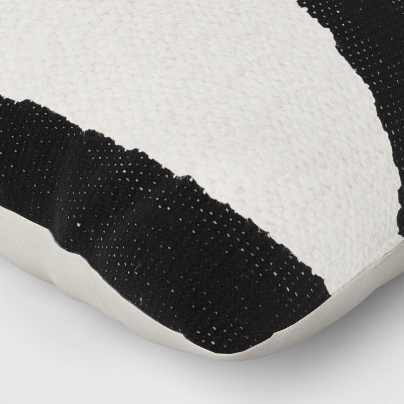 slide 4 of 4, Cotton Woven Modern Square Throw Pillow Black - Threshold™: Geometric Design, Indoor Decorative Accent, Knife Edge, Polyester Fill, 1 ct