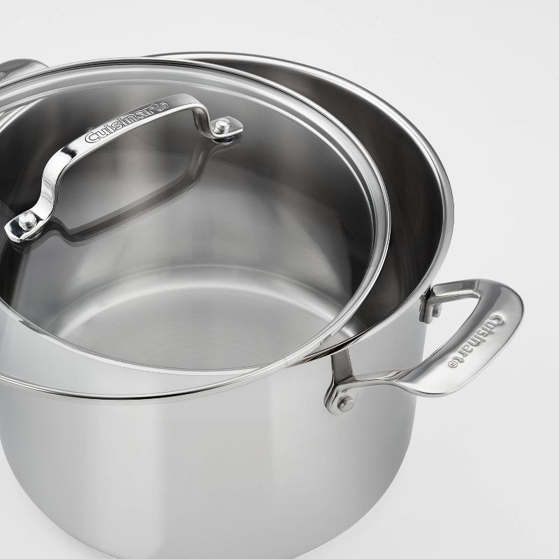 slide 3 of 4, Cuisinart Classic 8qt Stainless Steel Stock Pot with Cover: Induction & Oven Safe, Tempered Glass Lid, Stay-Cool Handle, 8 qt