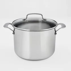 Cuisinart Classic 8qt Stainless Steel Stock Pot with Cover: Induction & Oven Safe, Tempered Glass Lid, Stay-Cool Handle