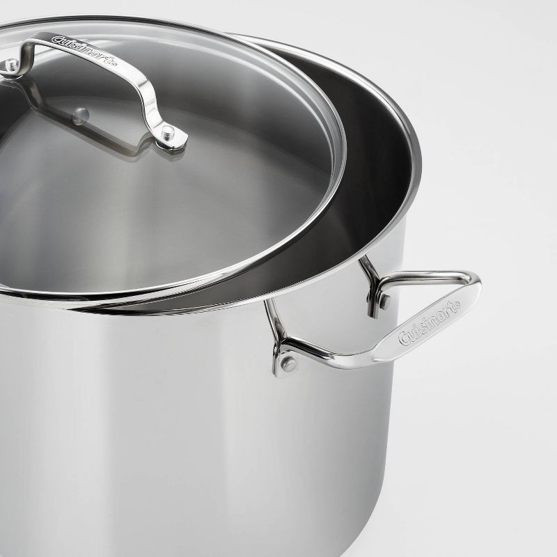 slide 3 of 4, Cuisinart 16qt Stainless Steel Stock Pot with Cover Silver: Dishwasher & Oven-Safe, Tempered Glass Lid, Riveted Handle, 16 qt
