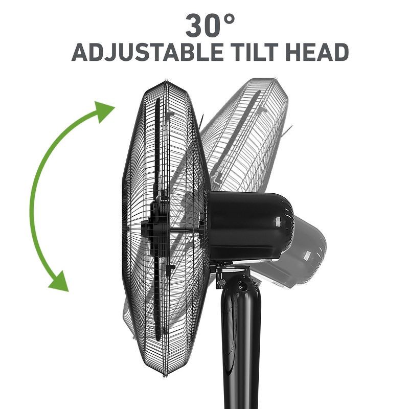 slide 6 of 9, Holmes 18" Digital Oscillating 3 Speed Stand Fan with Remote Control Black, 1 ct