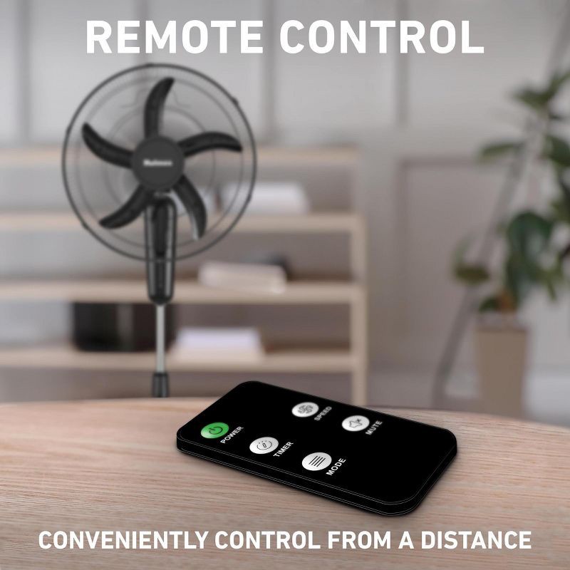 slide 7 of 9, Holmes 18" Digital Oscillating 3 Speed Stand Fan with Remote Control Black, 1 ct