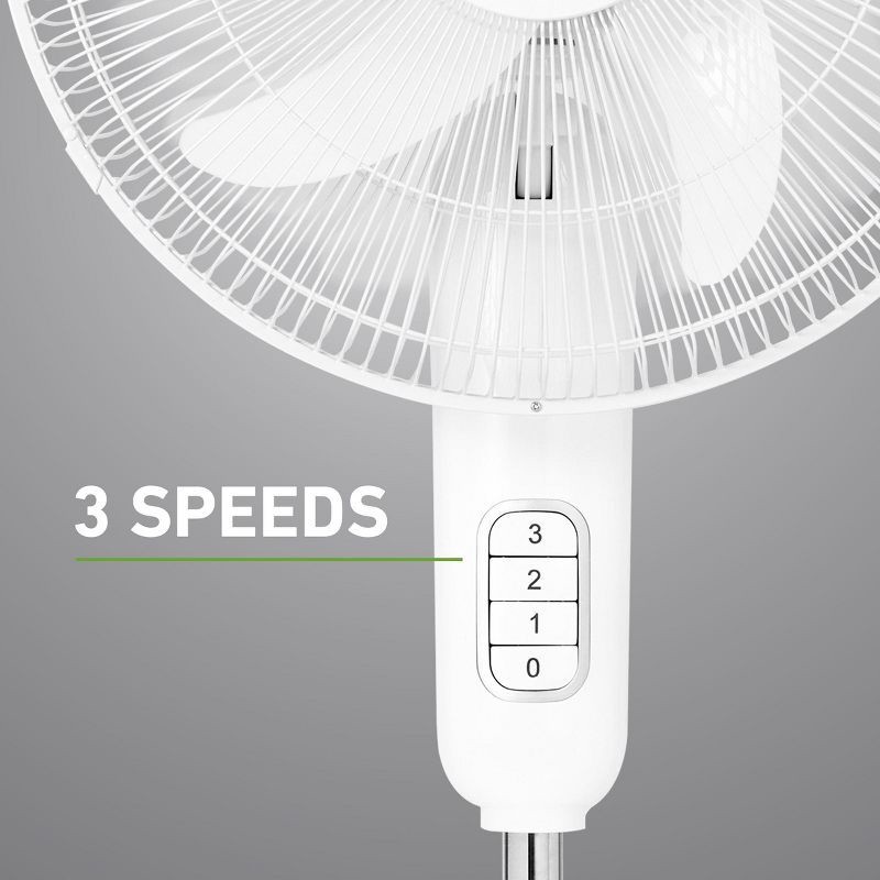 slide 3 of 8, Holmes 16" Blade Breeze Manual Stand Oscillating Fan White, 1 ct