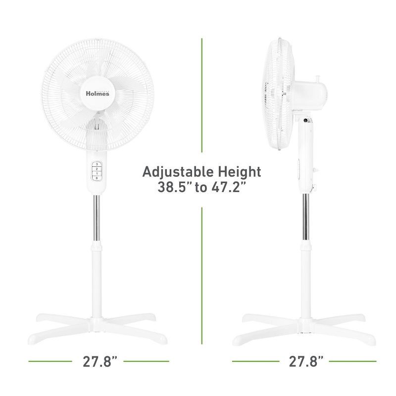 slide 6 of 8, Holmes 16" Blade Breeze Manual Stand Oscillating Fan White, 1 ct