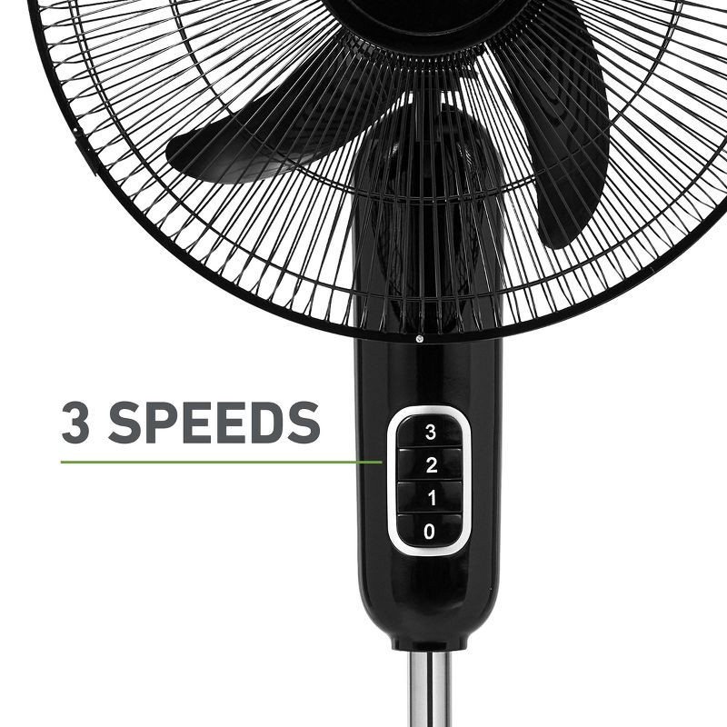 slide 3 of 9, Holmes 16" Blade Breeze Manual Stand Oscillating Fan Black, 1 ct