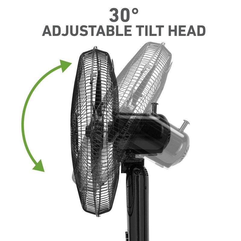 slide 6 of 9, Holmes 16" Blade Breeze Manual Stand Oscillating Fan Black, 1 ct