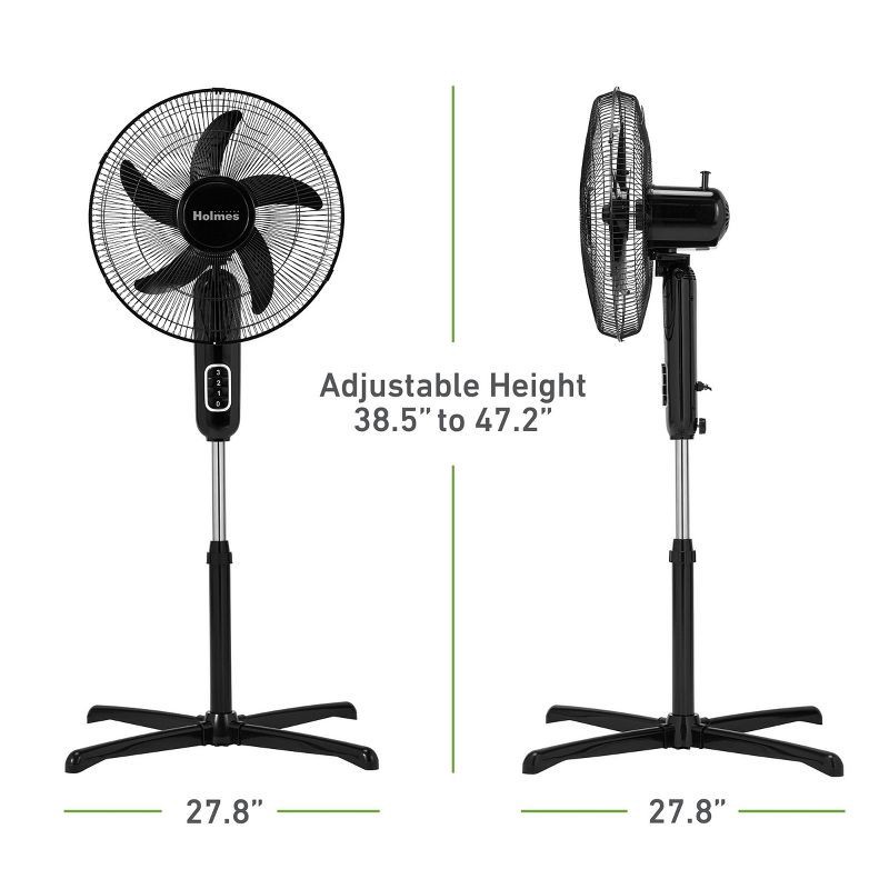 slide 7 of 9, Holmes 16" Blade Breeze Manual Stand Oscillating Fan Black, 1 ct