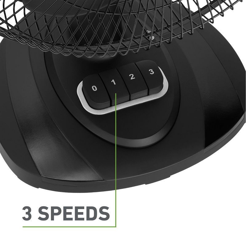 slide 5 of 9, Holmes 12" Table Breeze Table Oscillating Fan Black, 1 ct