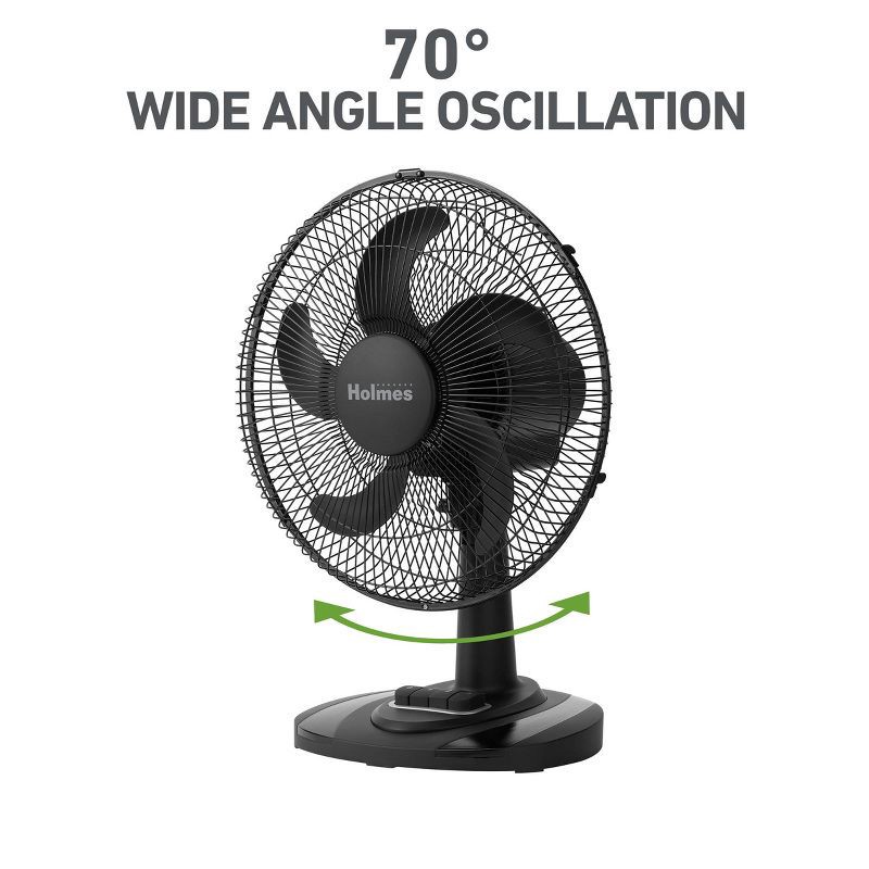 slide 7 of 9, Holmes 12" Table Breeze Table Oscillating Fan Black, 1 ct