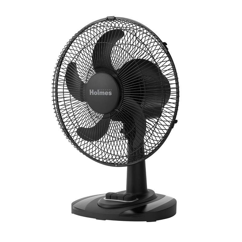 slide 1 of 9, Holmes 12" Table Breeze Table Oscillating Fan Black, 1 ct