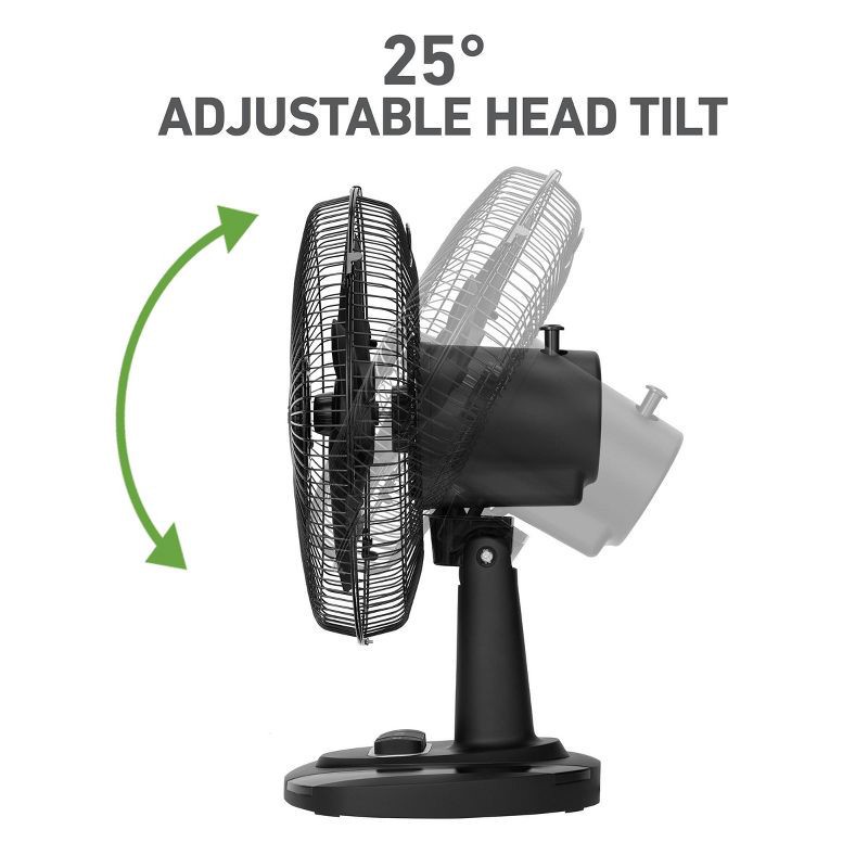 slide 9 of 9, Holmes 12" Table Breeze Table Oscillating Fan Black, 1 ct