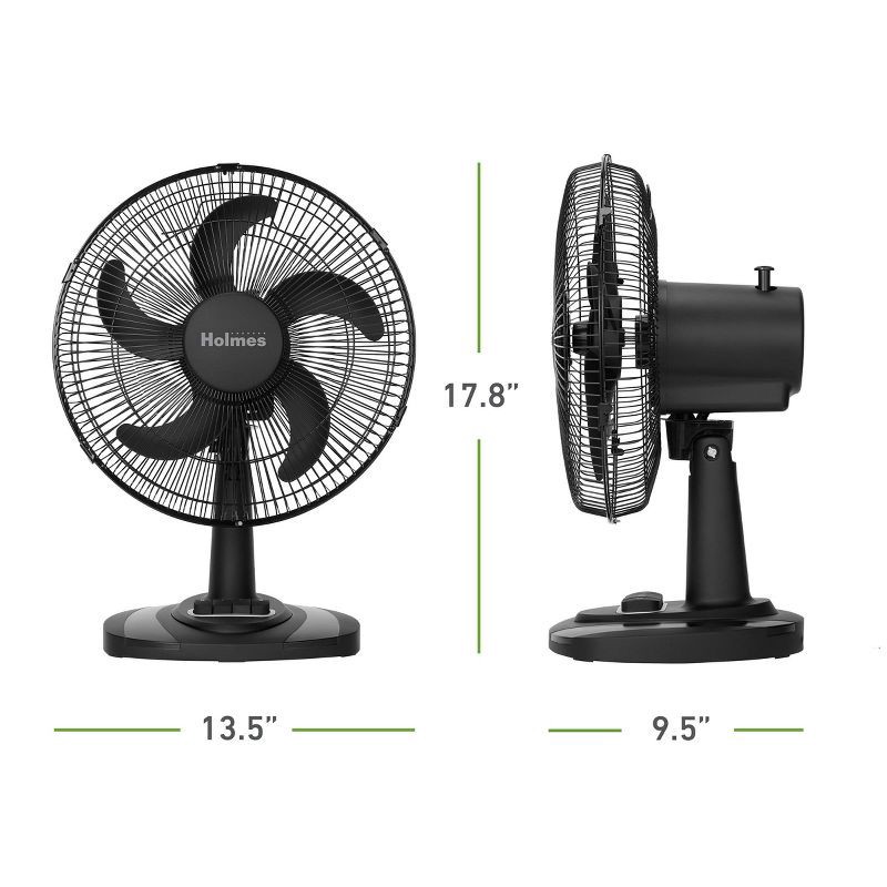 slide 8 of 9, Holmes 12" Table Breeze Table Oscillating Fan Black, 1 ct