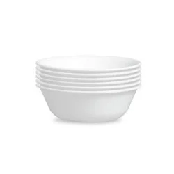 Corelle 6pk Livingware Super Soup & Cereal 18oz Bowl Winter Frost White: Vitrelle, Round, Dishwasher-Safe, 6.25" Diameter