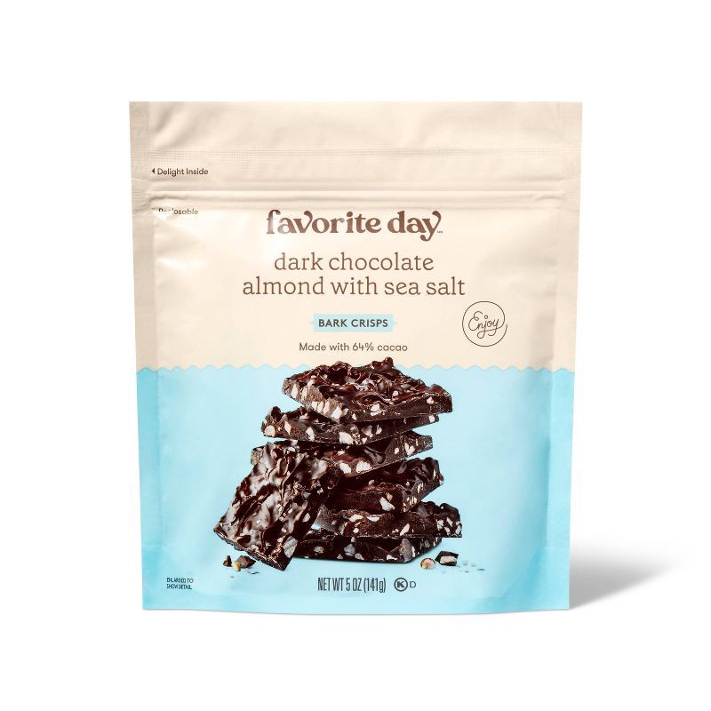 slide 1 of 3, Dark Chocolate Almond with Sea Salt Bark Crisps Candy - 5oz - Favorite Day™, 5 oz