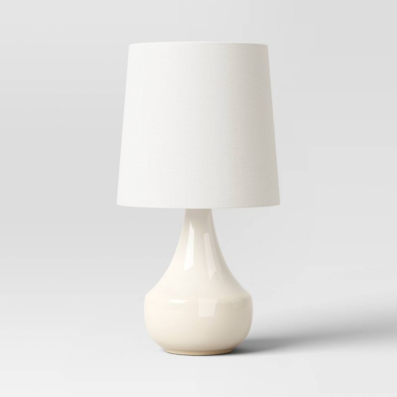 slide 2 of 4, 21.75"x11.5" Montreal Wren Assembled Table Lamp White - Threshold™: Ceramic Base, No Assembly Required, 1 ct