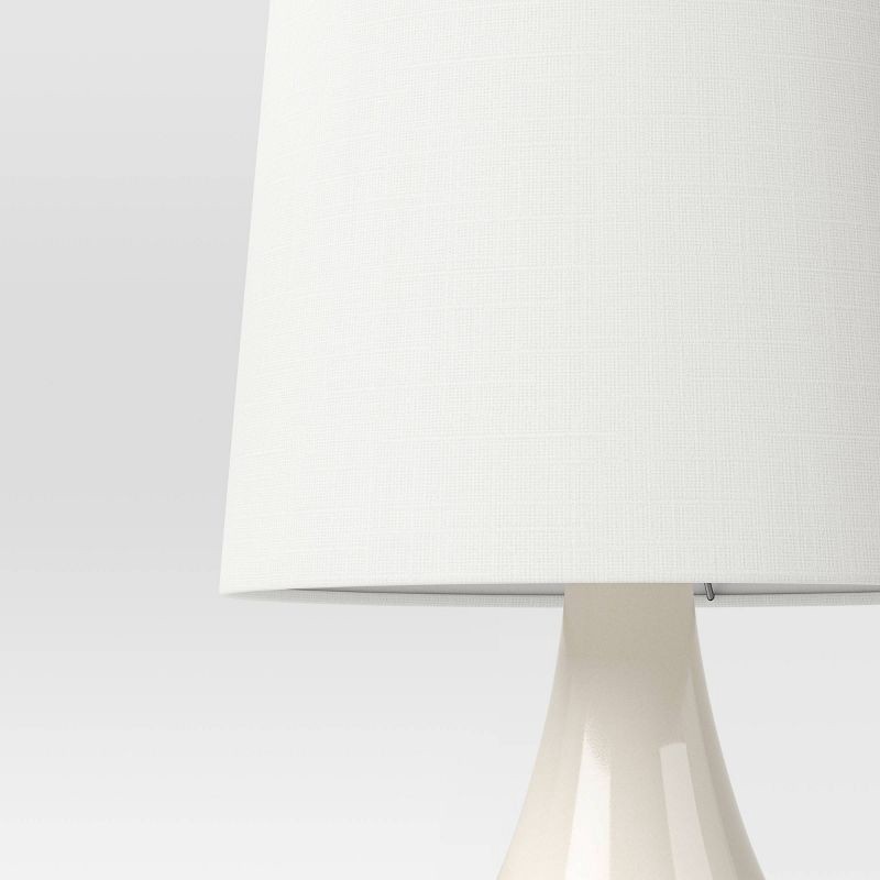 slide 4 of 4, 21.75"x11.5" Montreal Wren Assembled Table Lamp White - Threshold™: Ceramic Base, No Assembly Required, 1 ct